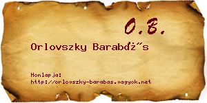 Orlovszky Barabás névjegykártya